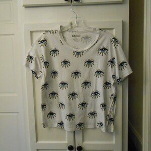 On Fire Blue-Eyed  Evil Eye Tee
